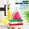 4-Piece Summer Watermelon Table Decor – Hello Sweet Summer Wooden Stacked Books & Tiered Tray Centerpiece for Home, Office & Kitchen Farmhouse Decor